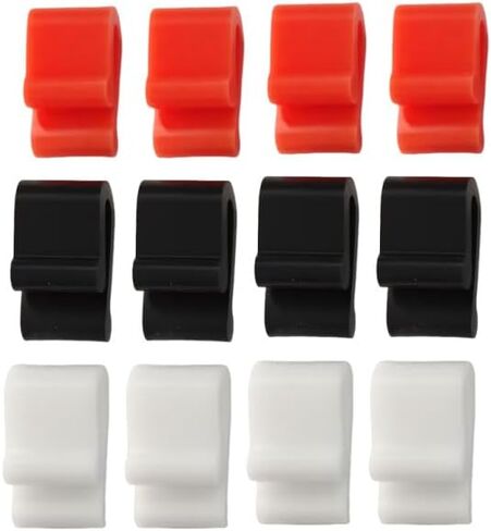 12pcs Dutch Oven Lid Protector Clips – Silicone Pot Lid Bumpers in Black, White & Red for Stacking, Lifting & Displaying Dutch Oven Pots in Kuwait