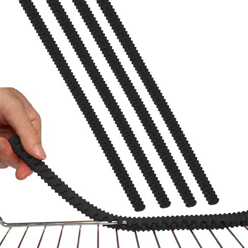 واقيات رف الفرن من السيليكون المقاوم للحرارة، واقيات حافة رف الفرن بطول 14 بوصة، غطاء درع رف الفرن - واقيات حماية ضد الحروق والندبات (أسود) in Kuwait