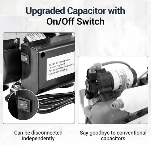 Vacuum Pump 50 L/Min, Oilless Pump with Upgraded Capacitor, Vacuum Meter, Aluminum Silencer, 4 Quick Connectors, for Lab Electronics Industry in Kuwait