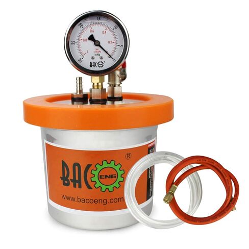 غرفة تفريغ مصيدة الراتنج 1.2 QT من BACOENG، مجموعة غرفة تفريغ الهواء من الفولاذ المقاوم للصدأ (3 جالون/1.2 QT متوفرة) in Saudi Arabia