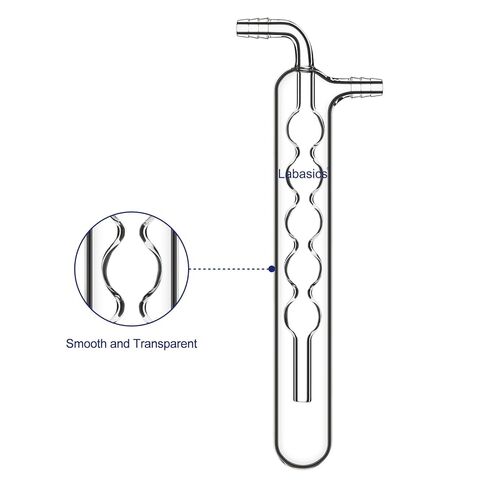 Labasics One-Piece Spherical Vacuum Cold Trap, Borosilicate Glass with High Vacuum Seal, for Laboratory Vacuum System, Outer Diameter 30 mm x Length 200 mm in Saudi Arabia