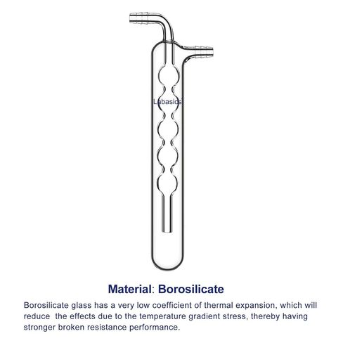 Labasics One-Piece Spherical Vacuum Cold Trap, Borosilicate Glass with High Vacuum Seal, for Laboratory Vacuum System, Outer Diameter 30 mm x Length 200 mm in Saudi Arabia