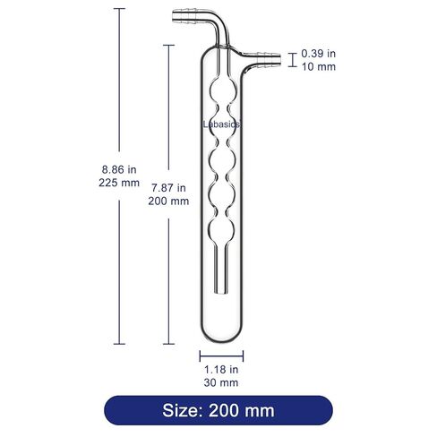 Labasics One-Piece Spherical Vacuum Cold Trap, Borosilicate Glass with High Vacuum Seal, for Laboratory Vacuum System, Outer Diameter 30 mm x Length 200 mm in Saudi Arabia