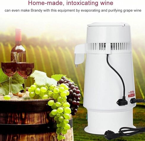 4L Water Distiller, Electric Countertop Alcohol Distiller1L/H Home Pure Water Alcohol Distiller Filter Machine, Stainless Steel Inner, Adjustable Temperature, Overheat Protection in Saudi Arabia