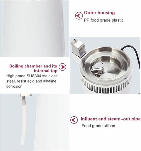 4L Water Distiller, Electric Countertop Alcohol Distiller1L/H Home Pure Water Alcohol Distiller Filter Machine, Stainless Steel Inner, Adjustable Temperature, Overheat Protection in Saudi Arabia