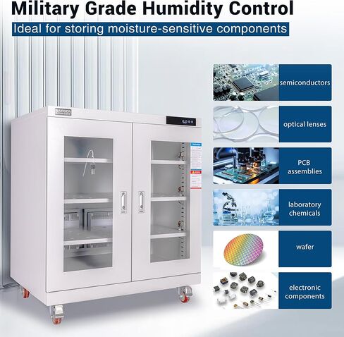 خزانة NARGON 2-40% RH 450L الإلكترونية الجافة، خزانة تجفيف ESD لتخزين العدسات البصرية، مجموعات РСВ، الرقاقة، المكونات الإلكترونية، أشباه الموصلات، المواد الكيميائية المخبرية، موديل NMC452B in Kuwait