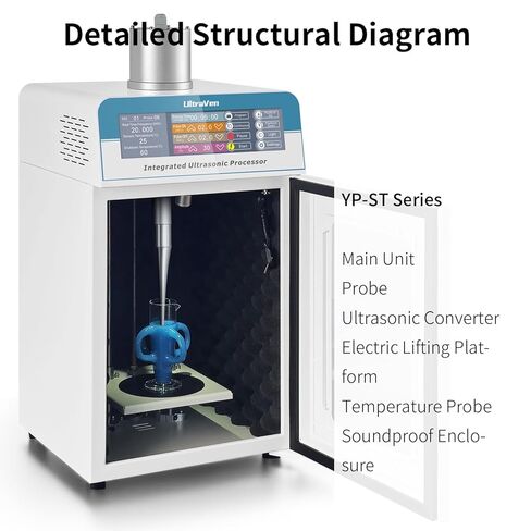 Ultrasonic Homogenizer,lab Homogenizer Ultrasonic with Temperature Probe,Electric Lifting,YP-S500T,0.5-500ml (500, Watts) in Saudi Arabia
