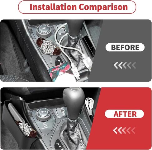 منظم تخزين وحدة التحكم المركزية Linskip متوافق مع Jeep Cherokee 2014-2023، صينية جانبية لنقل التروس، ملحقات داخلية (أسود) in Kuwait