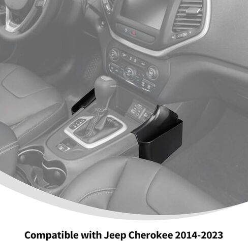 منظم تخزين وحدة التحكم المركزية Linskip متوافق مع Jeep Cherokee 2014-2023، صينية جانبية لنقل التروس، ملحقات داخلية (أسود) in Kuwait