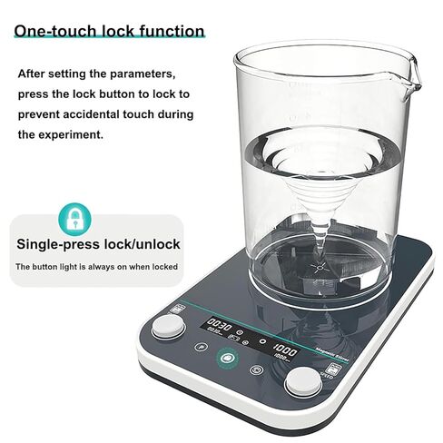 Laboratory Magnetic Stirrer with Large Capacity Mixer, 5L/10L Adjustable Stirring Platform, Digital Display, Variable Speed & Timer, 9 Program Memory, Forward/Reverse Lock,10L in Saudi Arabia