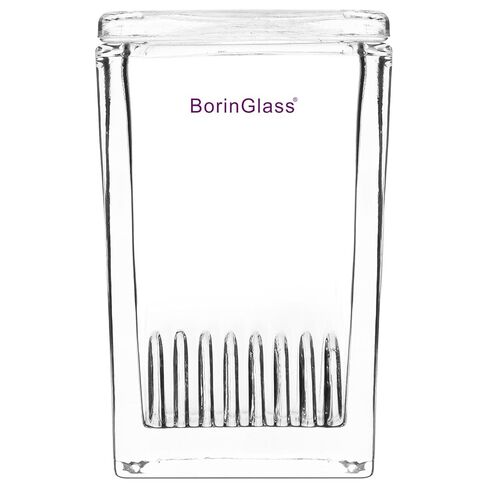 BorinGlass TLC Developing Tank, Square with Glass Lid, Small Borosilicate Glass Chamber for Thin Layer Chromatography Lab Analysis in Kuwait