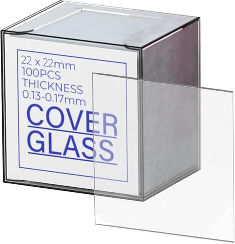 22x22 مللي متر مربع Coverslips غطاء زجاجي 100 قطعة غطاء مجهر Vabiooth ل مجهر أحادي العين ثلاثي العينيات in Kuwait