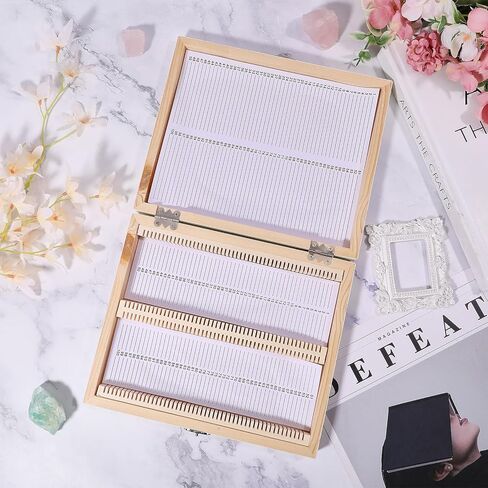 100 Place Microscope Slide Wooden Box Microscope Slide Storage Box with Iron Lock for Experiments Analyses Science, 8.98×7.4×1.4 inch, White in Kuwait