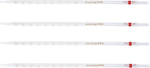 4pcs 5ml Ring Glass Pipettes Graduated Measuring Straws for Laboratory Chemical Experiments Reusable Fluid Transfer Instrument in Saudi Arabia