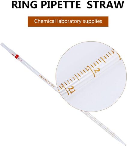 4pcs 5ml Ring Glass Pipettes Graduated Measuring Straws for Laboratory Chemical Experiments Reusable Fluid Transfer Instrument in Saudi Arabia