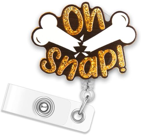ERHACHAIJIA Oh Snap Funny Broken Bone Retractable Glitter Ortho Badge Reel Gift For Radiology X-Ray Tech Orthopedics in Saudi Arabia