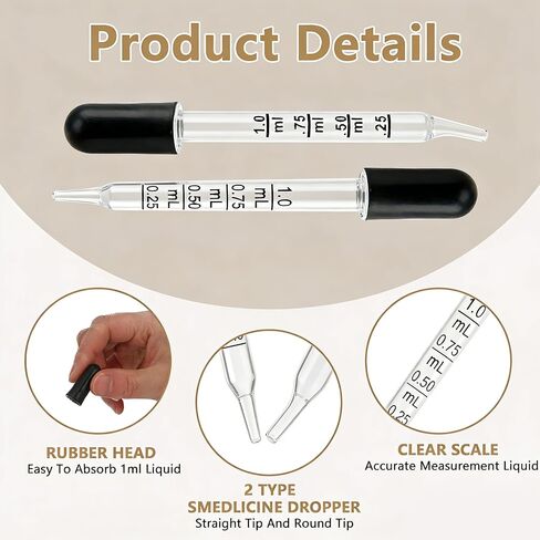 20 عبوة من قطارة ماصة زجاجية، قطارة عين 1 مل، قطارة طبية، قطارات للزيوت والسوائل، أطراف منحنية ومستقيمة للمختبر، والحرف اليدوية، والأذن، والعين، وقياس السوائل ونقلها. in Kuwait