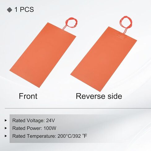 MECCANIXITY 1pcs Silicone Heating Pad, 24V 100W Heater Film Flexible Heating Plate 230mmx120mm Heater Mat for Constant Temperature in Saudi Arabia
