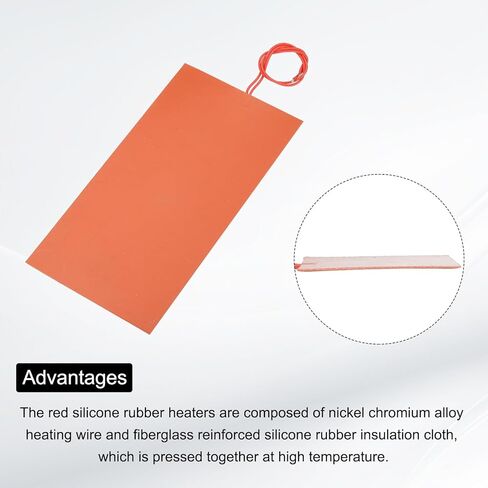 MECCANIXITY 1pcs Silicone Heating Pad, 24V 100W Heater Film Flexible Heating Plate 230mmx120mm Heater Mat for Constant Temperature in Saudi Arabia