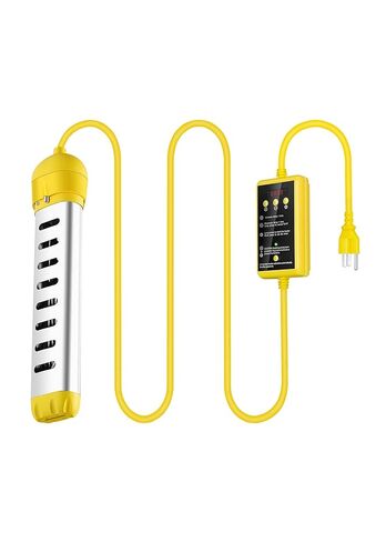 1800W Submersible Water Heater with Anti-Dry-Burn & Auto Shut-Off, Portable Immersion Heater with Timer and Temperature Control - for Bathtubs, Inflatable Pools, Camping Buckets (120V) in Kuwait