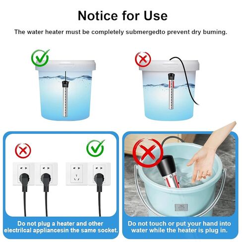 B013 سخان مياه غاطس، سخان مياه ساخن محمول بقدرة 2000 واط مع ميزان حرارة LCD رقمي، سخان دلو مع واقي 304 SS، تسخين سريع لحمامات السباحة الصغيرة، أحواض الاستحمام، الدلاء، الخزانات in Kuwait