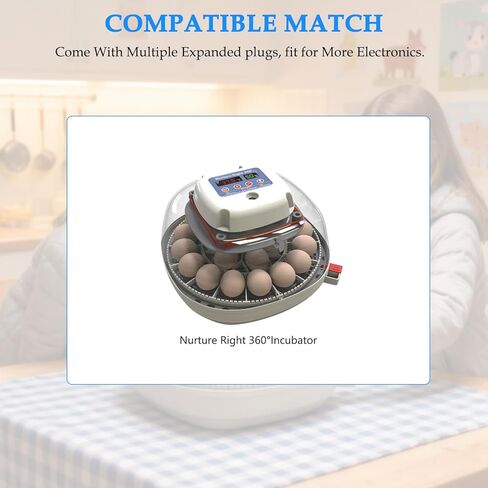 12V 5A Power Adapter for Egg Incubator, Compatible with Nurture Right 360° Incubator & Hatching Egg Incubators, Universal AC/DC Charger Power Supply with Power Cord in Kuwait