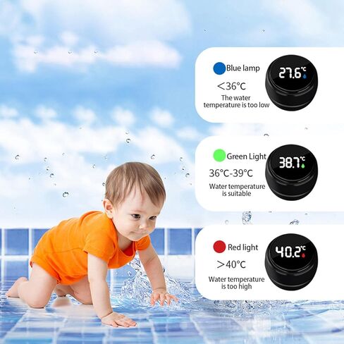 Bath Thermograph with Led Display 3-Color Temperature Reminder for Accurate Water Temperature Safe Bath Temp Meter in Saudi Arabia