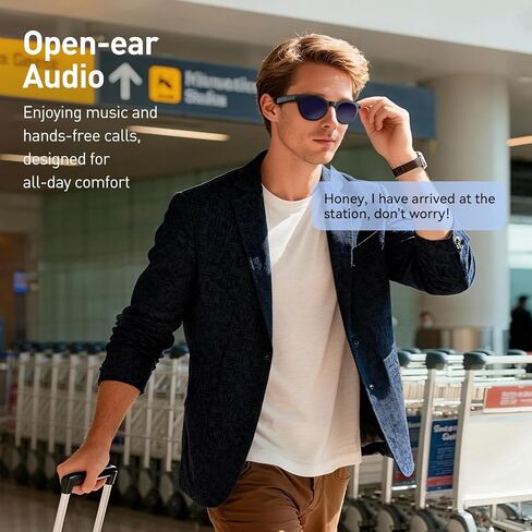 نظارات Bluetooth للنساء والرجال - نظارات ذكية مع مكبر صوت مفتوح ، التحكم في اللمس ، تصفية الضوء الأزرق in Kuwait