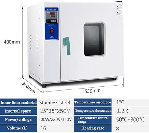 Vacuum Drying Oven, 16L Lab Constant Temperature Blast Oven, 220V, 5-300°C, Precision Instruments for Efficient Powder Coating & Material Drying in Kuwait