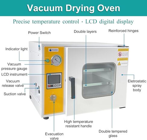 0.9Cubic Feet Vacuum Drying Oven- 12x12x11 Inch Chamber, Temperature Control, RT+10℃-250℃，Vacuum Oven Large Capacity Vacuum Drying Oven for Laboratory And Industrial in Saudi Arabia