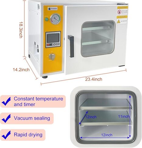 0.9Cubic Feet Vacuum Drying Oven- 12x12x11 Inch Chamber, Temperature Control, RT+10℃-250℃，Vacuum Oven Large Capacity Vacuum Drying Oven for Laboratory And Industrial in Saudi Arabia