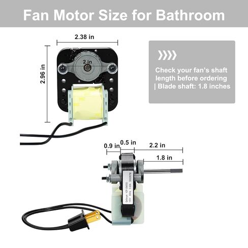 Universal Bathroom Exhaust Fan Motor Kit - 120V 50CFM for Nu-Tone & Br-oan, Bathroom Vent Fan with Blower Wheel, Third Generation, Enhanced Performance in Kuwait