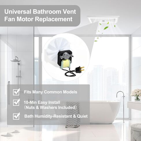 Universal Bathroom Exhaust Fan Motor Kit - 120V 50CFM for Nu-Tone & Br-oan, Bathroom Vent Fan with Blower Wheel, Third Generation, Enhanced Performance in Kuwait