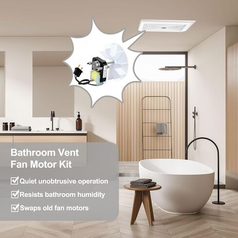 Universal Bathroom Exhaust Fan Motor Kit - 120V 50CFM for Nu-Tone & Br-oan, Bathroom Vent Fan with Blower Wheel, Third Generation, Enhanced Performance in Kuwait