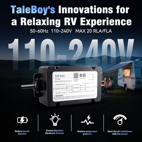 RV AC Soft Start Kit, Supports air Conditioning Systems up to 3.5 tons, Compatible with 110-240V Voltage, Suitable for Battery-Saving Soft Start Systems in RVs, Vans, or Camping Vehicles. in Saudi Arabia