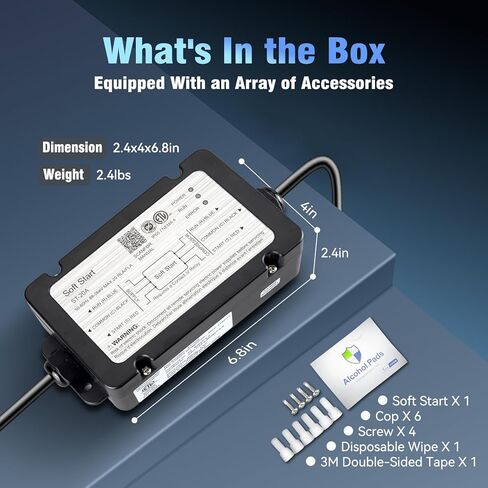 RV AC Soft Start Kit, Supports air Conditioning Systems up to 3.5 tons, Compatible with 110-240V Voltage, Suitable for Battery-Saving Soft Start Systems in RVs, Vans, or Camping Vehicles. in Saudi Arabia