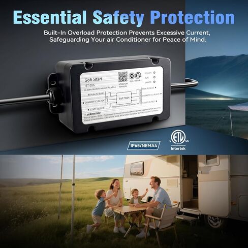 RV AC Soft Start Kit, Supports air Conditioning Systems up to 3.5 tons, Compatible with 110-240V Voltage, Suitable for Battery-Saving Soft Start Systems in RVs, Vans, or Camping Vehicles. in Saudi Arabia