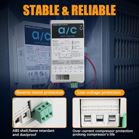 وحدة بدء تشغيل ناعمة 16-32 أمبير لمكيفات الهواء HVAC السكنية بقدرة 4-7 طن، وحماية المحرك العكسي، ومجموعة بدء تشغيل التيار المتردد البديلة لنظام المولد in Saudi Arabia