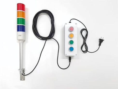 أضواء برج المكدس LED 4 ألوان أحمر / أصفر / أخضر / أزرق مصباح إشارة تشغيل / إيقاف محول صناعي، ضوء أندون، قابس أمريكي (بدون صفارة) in Kuwait