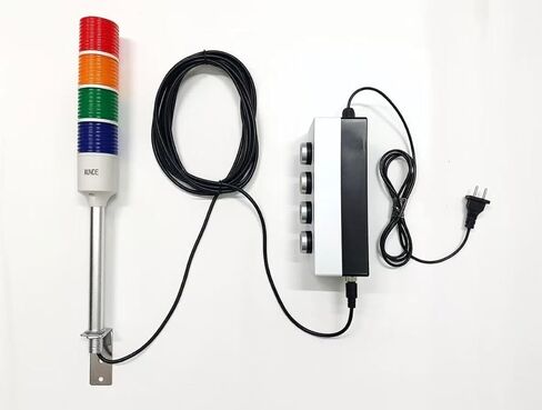 أضواء برج المكدس LED 4 ألوان أحمر / أصفر / أخضر / أزرق مصباح إشارة تشغيل / إيقاف محول صناعي، ضوء أندون، قابس أمريكي (بدون صفارة) in Kuwait