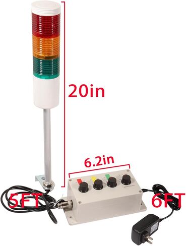 LED Andon Tower Lights Industrial Signal Tower 4 Stack Red/Yellow/Green IP65 Plug Play Switch Factory in Kuwait