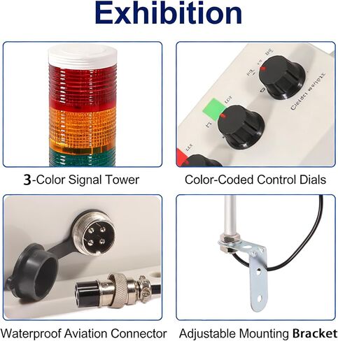 LED Andon Tower Lights Industrial Signal Tower 4 Stack Red/Yellow/Green IP65 Plug Play Switch Factory in Kuwait