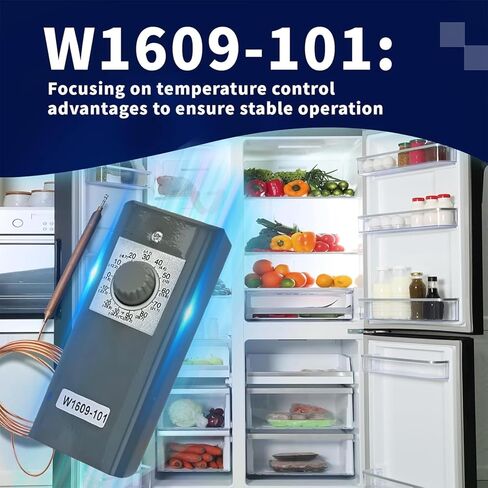 جهاز تحكم في درجة الحرارة عن بعد - 30 درجة فهرنهايت إلى 90 درجة فهرنهايت (-34 درجة مئوية إلى 32 درجة مئوية) ترموستات ميكانيكي مع لمبة شعرية عن بعد بطول 5 أقدام، التحكم في درجة الحرارة للمجمدات والمبردات، W1609-101 in Kuwait