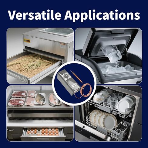 جهاز تحكم في درجة الحرارة عن بعد - 30 درجة فهرنهايت إلى 90 درجة فهرنهايت (-34 درجة مئوية إلى 32 درجة مئوية) ترموستات ميكانيكي مع لمبة شعرية عن بعد بطول 5 أقدام، التحكم في درجة الحرارة للمجمدات والمبردات، W1609-101 in Kuwait