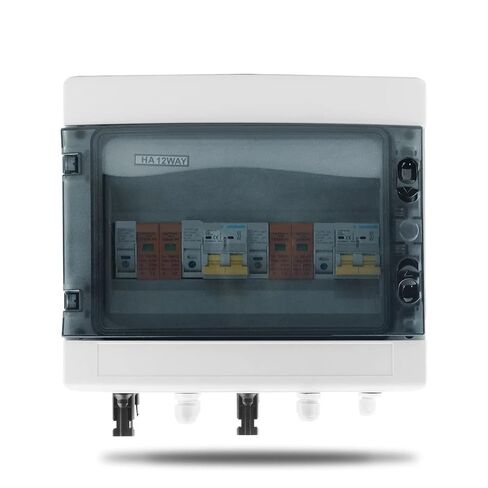 Solar Photovoltaic PV Combiner Box with Protection 2 Input 2 Out DC 600V Fuse MCB SPD Box IP65 12ways 1Pcs(16A DC MCB) in Saudi Arabia