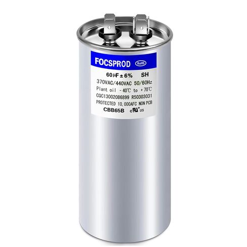 [UL Recognized] FOCSPROD 40+5 uF 40/5 MFD ±6% 370V/440V CBB65 AC Capacitor, Dual Run Round Capacitor Replacement, 40 5 uF 440 Volt HVAC for AC Unit Fan Motor Start or Heat Pump or Condenser Straight in Kuwait