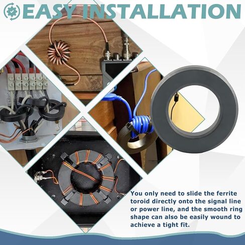 Compatible with FT-240-31 Toroid Ferrite Core - 2.4" Black Ring Ferrite- EMI Suppression RFI Reduction Choke Inductors | Toroidal Ferrite Cores for Transformers and Inductors in Saudi Arabia