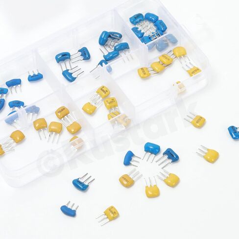 54Pcs 6 Types 3 Pin DIP Ceramic Resonator Crystal Oscillator Assortment Kit Including 4MHZ, 6MHZ, 8MHZ, 10MHZ, 16MHZ, 20MHZ for Electronic Devices in Saudi Arabia