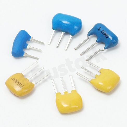 54Pcs 6 Types 3 Pin DIP Ceramic Resonator Crystal Oscillator Assortment Kit Including 4MHZ, 6MHZ, 8MHZ, 10MHZ, 16MHZ, 20MHZ for Electronic Devices in Saudi Arabia