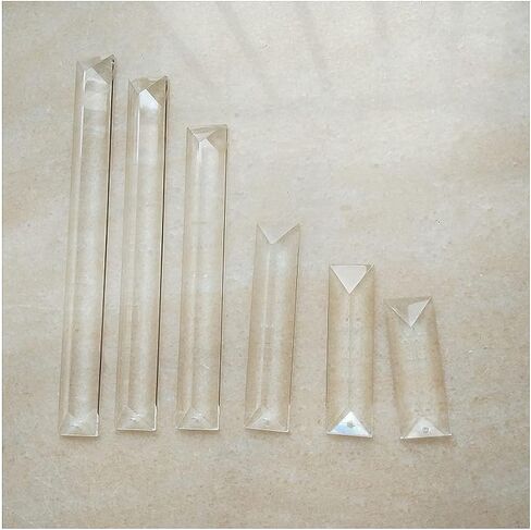 Chandelier Crystal Prisms Pendants 10pcs/lot Clear Triangle Crystal bar Prism Chandelier with 1 or 2 Holes Crystals Lighting Lamp Replacement Parts in Saudi Arabia